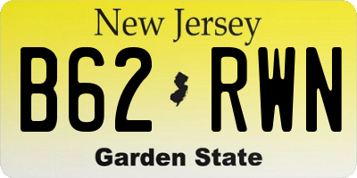 NJ license plate B62RWN