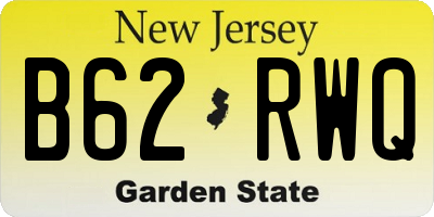 NJ license plate B62RWQ