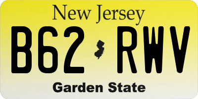 NJ license plate B62RWV
