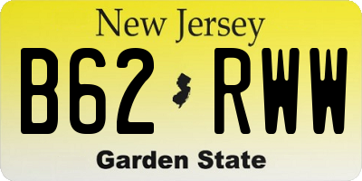 NJ license plate B62RWW