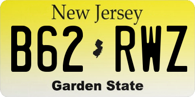 NJ license plate B62RWZ