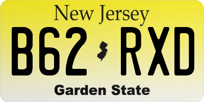 NJ license plate B62RXD