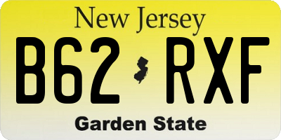 NJ license plate B62RXF