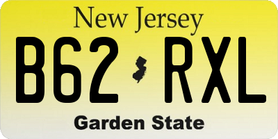 NJ license plate B62RXL