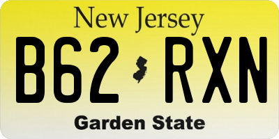 NJ license plate B62RXN