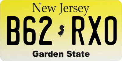 NJ license plate B62RXO
