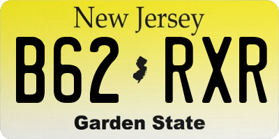 NJ license plate B62RXR