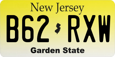 NJ license plate B62RXW