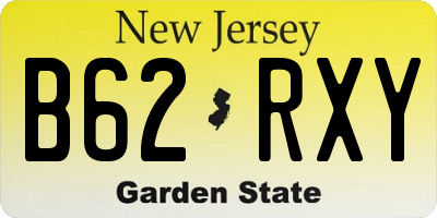 NJ license plate B62RXY