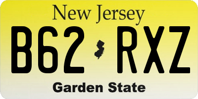 NJ license plate B62RXZ