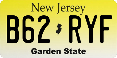 NJ license plate B62RYF