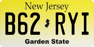 NJ license plate B62RYI