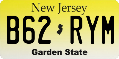 NJ license plate B62RYM