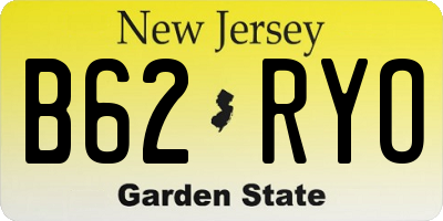 NJ license plate B62RYO