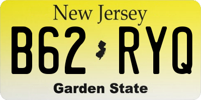NJ license plate B62RYQ