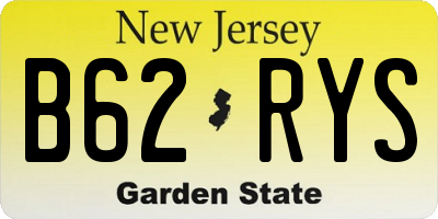 NJ license plate B62RYS