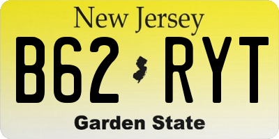 NJ license plate B62RYT