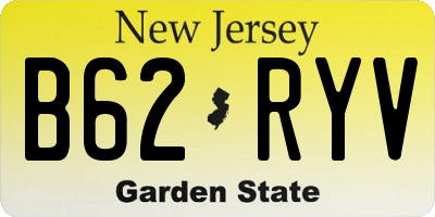 NJ license plate B62RYV