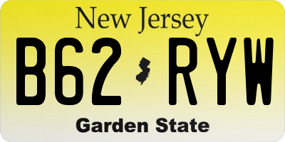 NJ license plate B62RYW