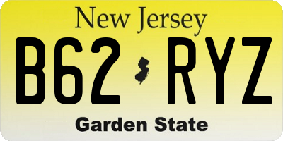 NJ license plate B62RYZ