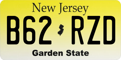 NJ license plate B62RZD