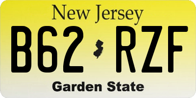 NJ license plate B62RZF