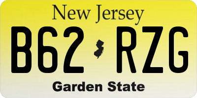 NJ license plate B62RZG