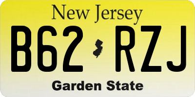NJ license plate B62RZJ