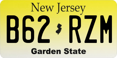 NJ license plate B62RZM