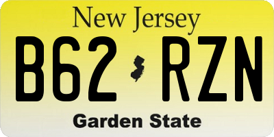 NJ license plate B62RZN