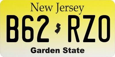 NJ license plate B62RZO