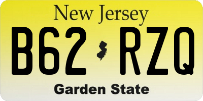 NJ license plate B62RZQ