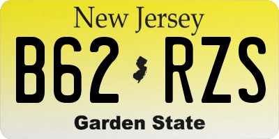 NJ license plate B62RZS