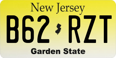 NJ license plate B62RZT