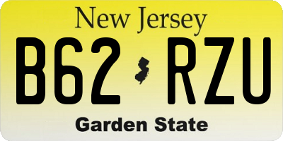 NJ license plate B62RZU