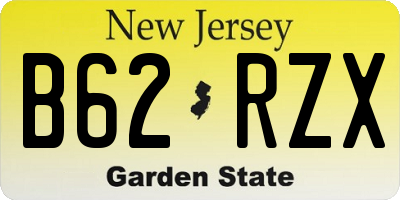NJ license plate B62RZX