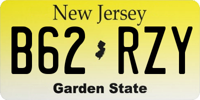 NJ license plate B62RZY