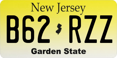NJ license plate B62RZZ