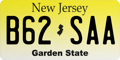 NJ license plate B62SAA