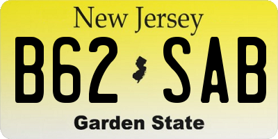 NJ license plate B62SAB
