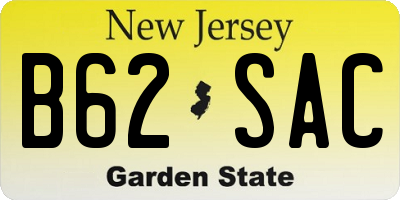NJ license plate B62SAC