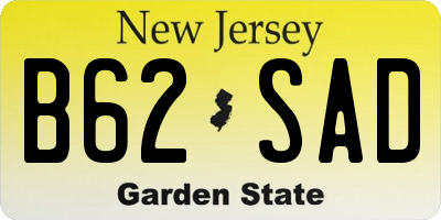 NJ license plate B62SAD