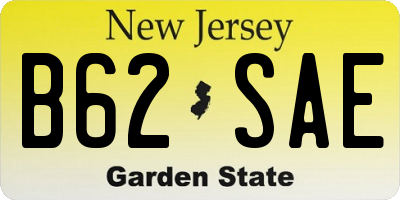NJ license plate B62SAE