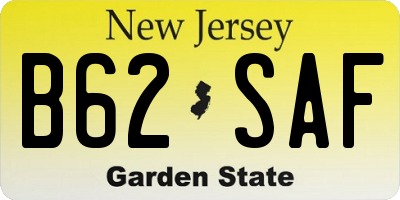 NJ license plate B62SAF