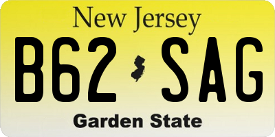 NJ license plate B62SAG