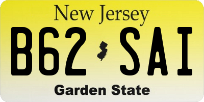 NJ license plate B62SAI