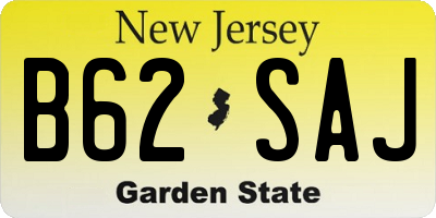 NJ license plate B62SAJ