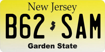 NJ license plate B62SAM
