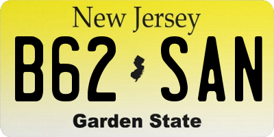 NJ license plate B62SAN