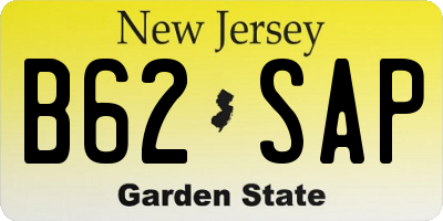 NJ license plate B62SAP